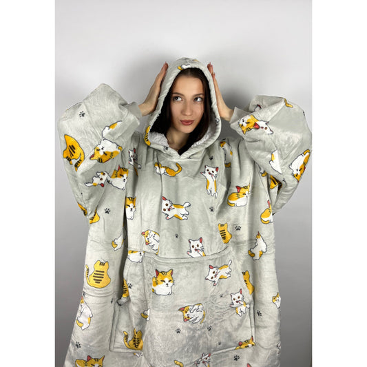 Cat Hoodie Blanket